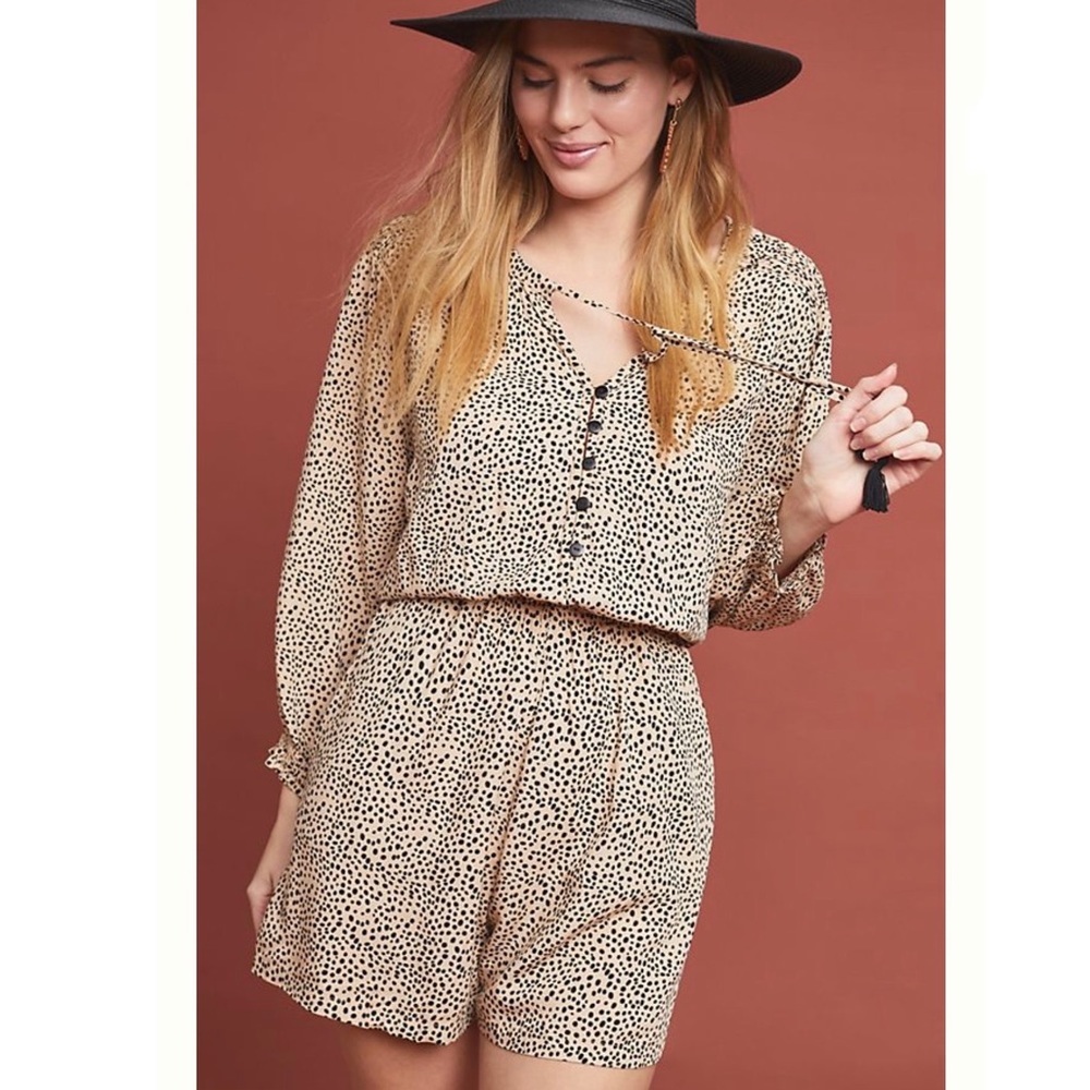Anthropologie Beachgold Chelsea Leopard Romper NEW
